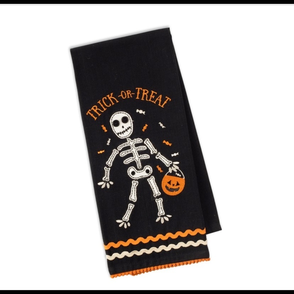 Happy Skelton dishtowel